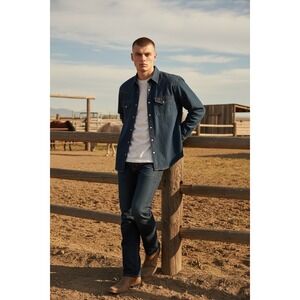 Vintage Levi Strauss Western Denim Snap Shirt XL Brushpopper Cowboy Rodeo Horn